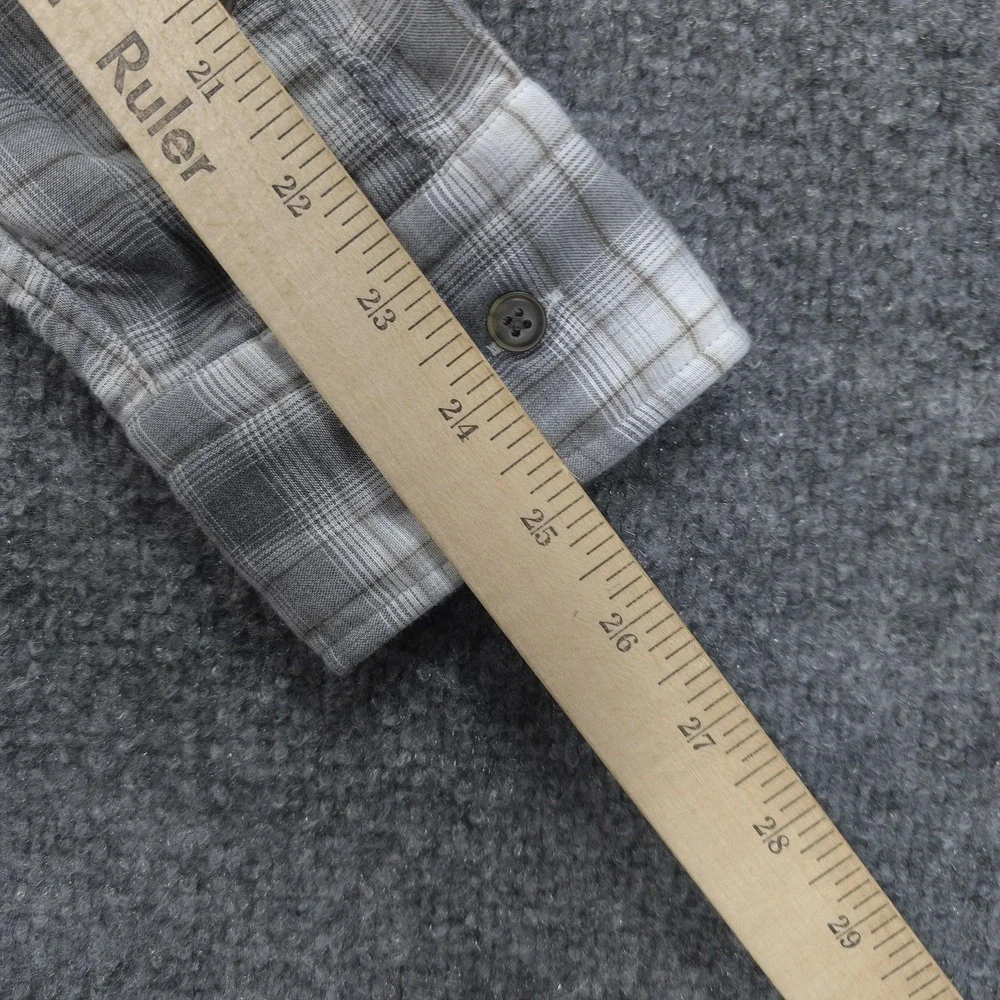 Johnnie O Shirt Mens Medium Gray Plaid Burruss Top Shelf Cotton Button Up Casual